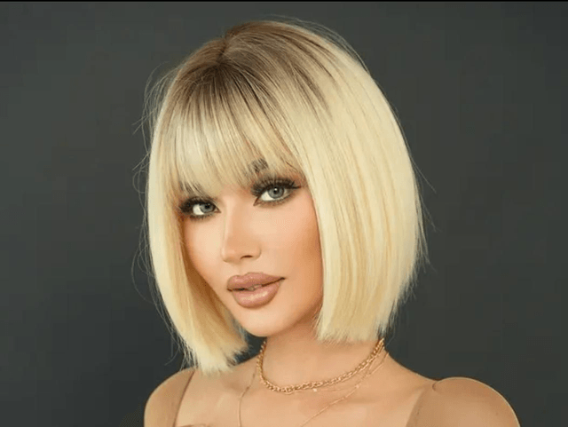 Perruque carré blond ombré 