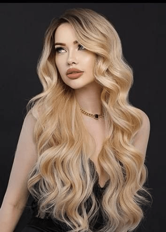 Perruque ondulée blonde 