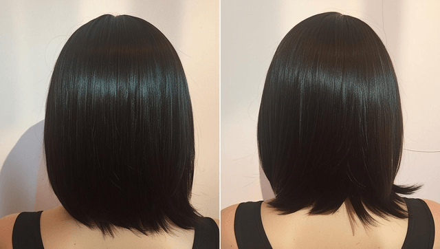Perruque naturelle lace wig mi-longue