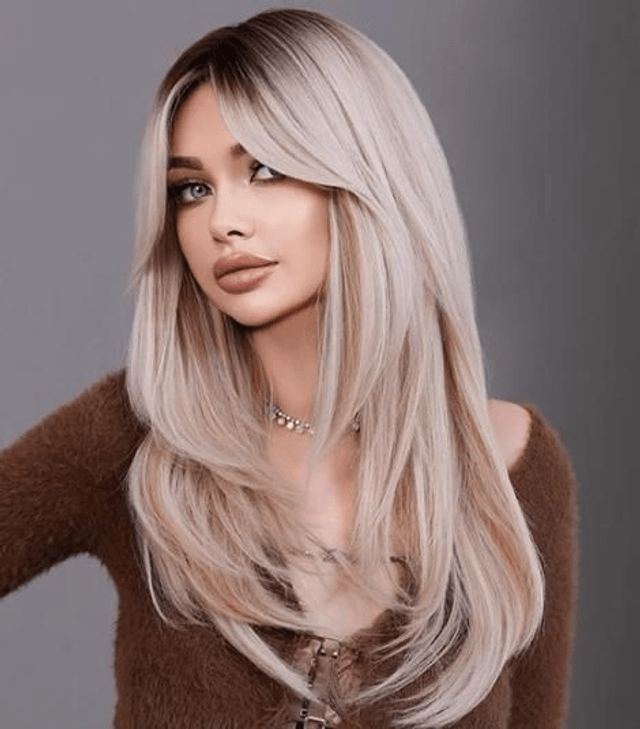 Perruque blonde longue