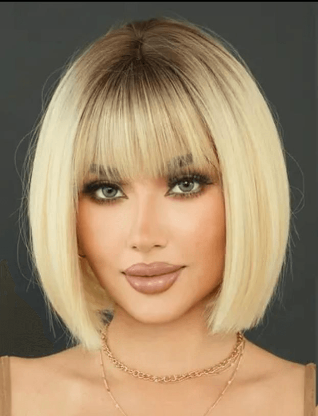 Perruque carré blond ombré 