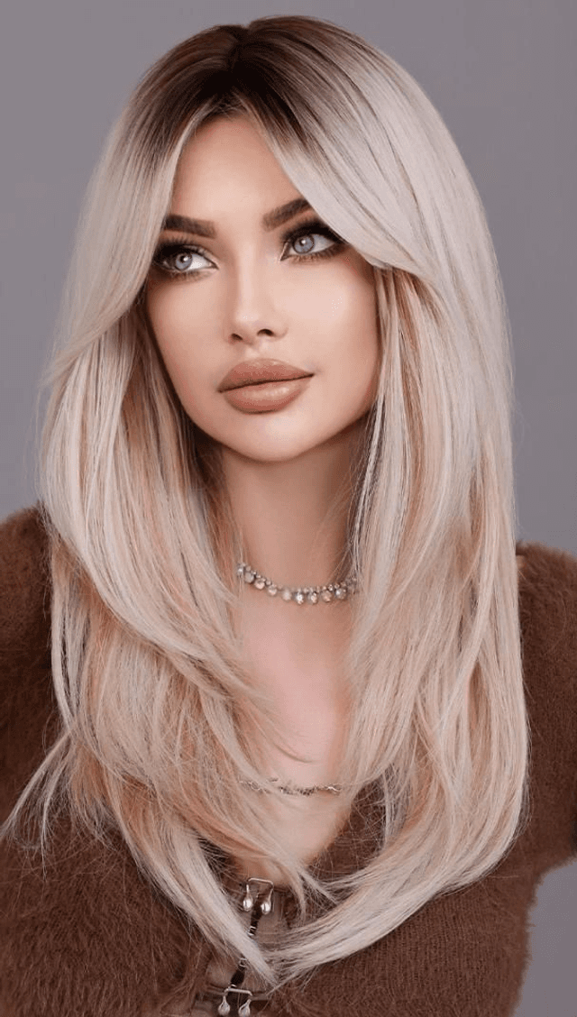 Perruque blonde longue