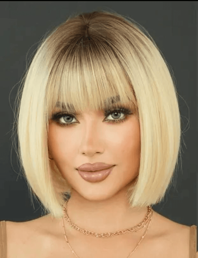 Perruque carré blond ombré 